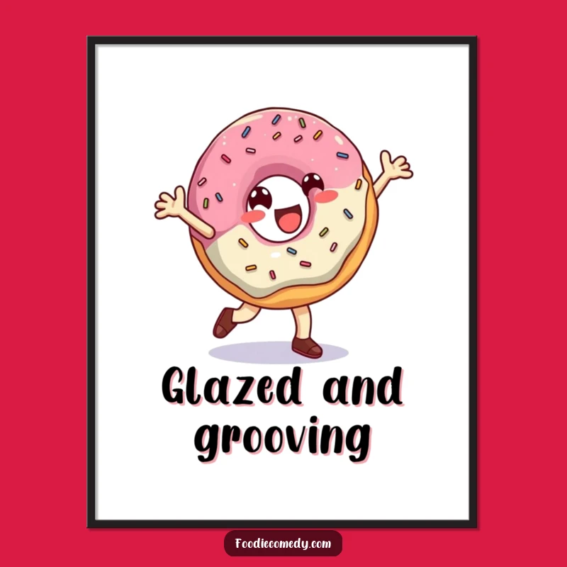 Funny Donut Breakdance Poster: Decorate with Sweet Moves and Hilarious Dessert Art