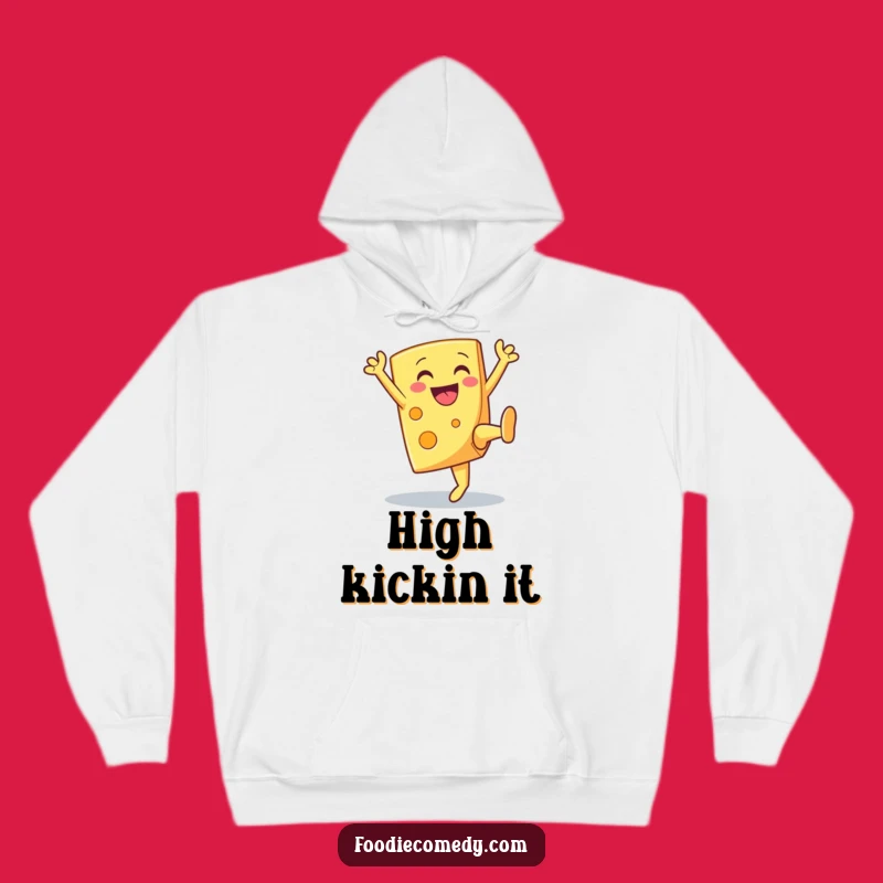 Cozy Funny Cheese High Kick Hoodie a Warm and Cheerful Gift