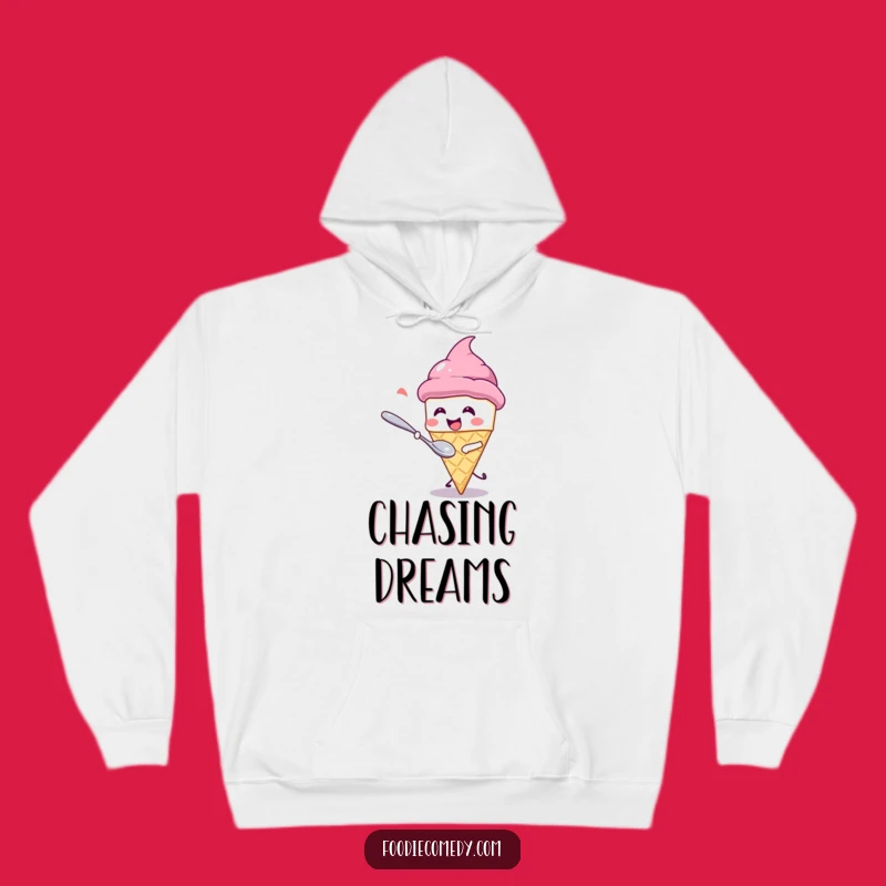 Cozy Funny Kawaii Ice Cream Hoodie: Warm & Humorous Dessert Chase Wear