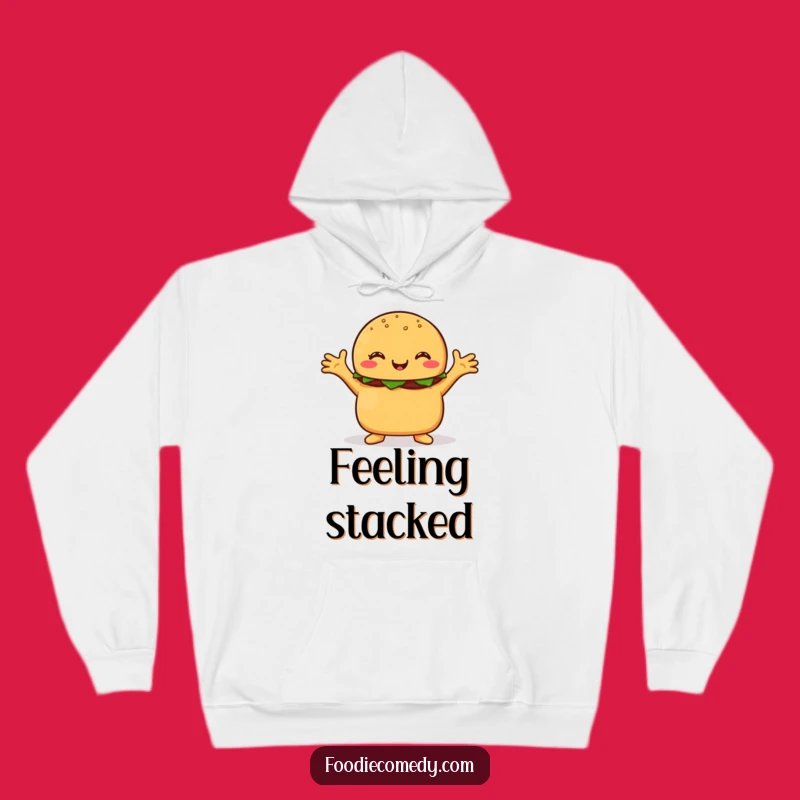 Funny Hugging Burger Hoodie - Cozy Foodie Cartoon Apparel Gift for Comfort