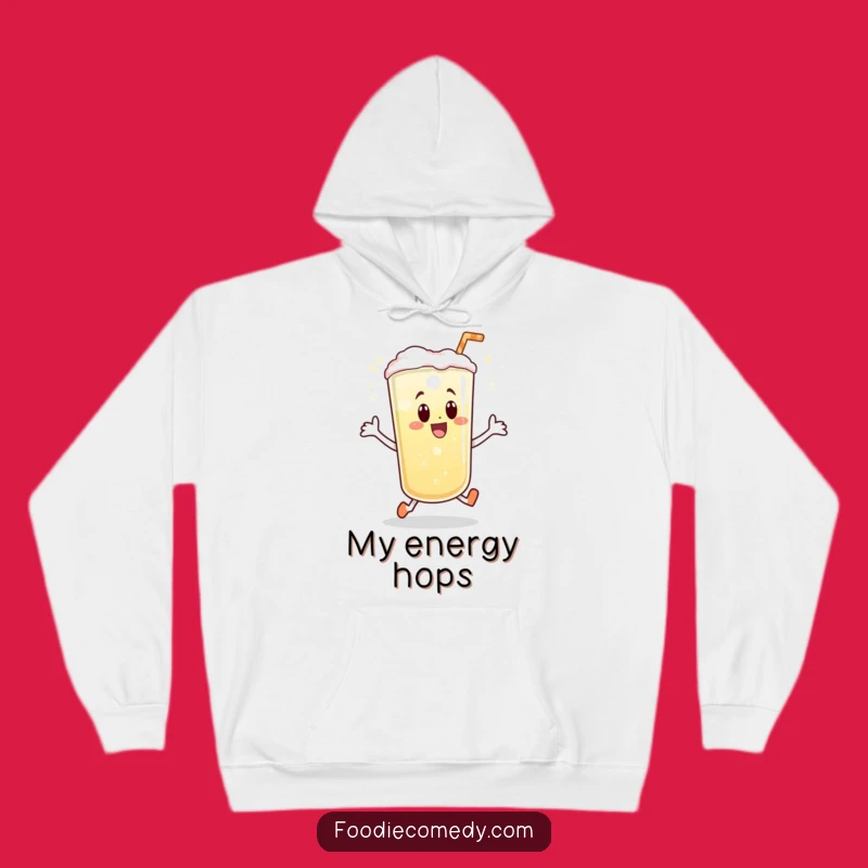 Funny Beverage Hop Hoodie: Cozy Comfort with a Bubbly Design