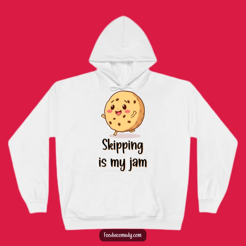 Funny Cookie Skip Hoodie: Cozy Comfort with a Happy Skipping Cookie