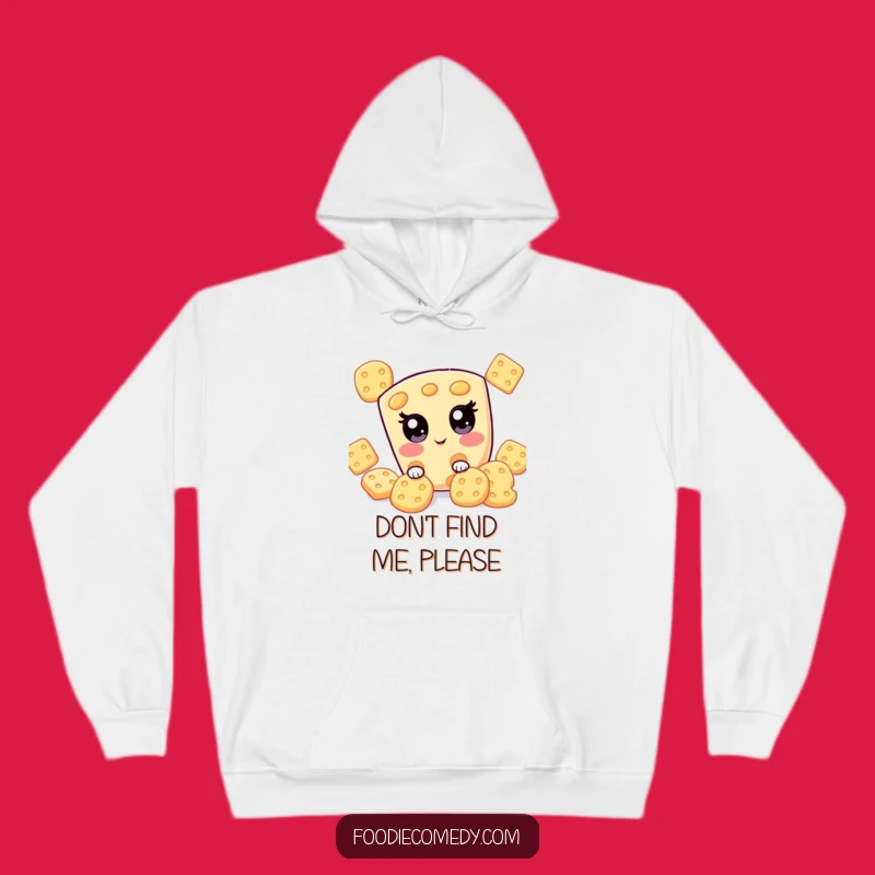 Funny Kawaii Cheese Hoodie, Cozy Hide-and-Seek Sweatshirt, Perfect Gift