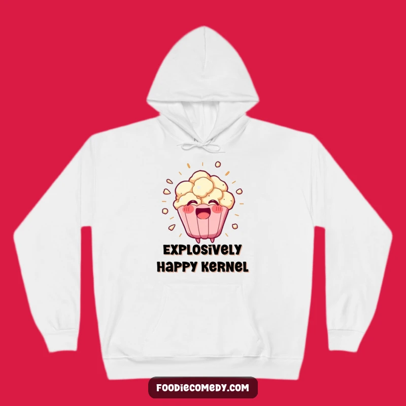 Funny Kawaii Popcorn Hoodie, Cozy Exploding Sweatshirt, Movie Night Gift