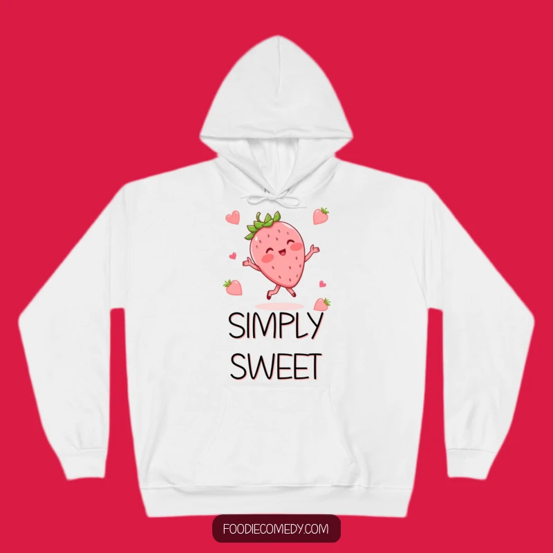 Funny Strawberry Waltz Hoodie: Blushing Fruit Dance - Cozy Humorous Gift