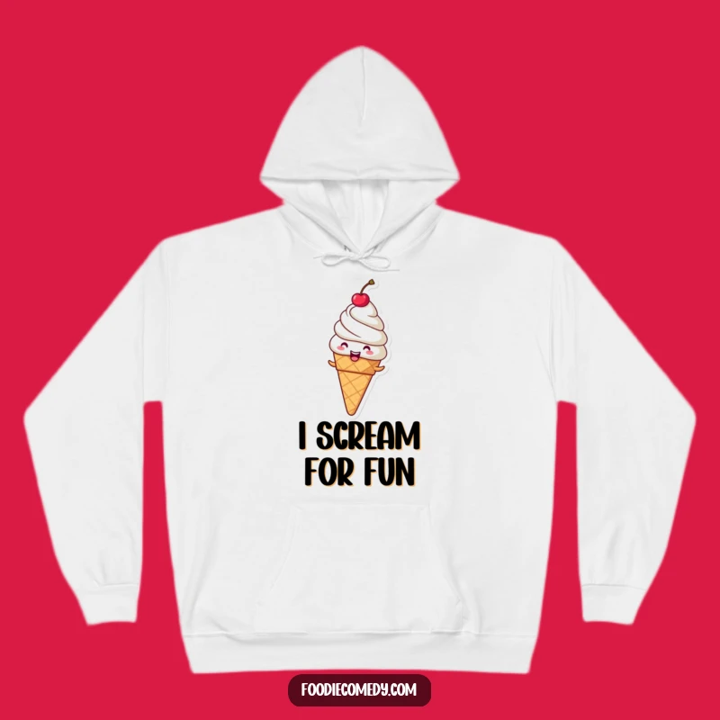 Cozy Funny Giggling Ice Cream Cone Hoodie - Warm Up with Sweet Fun