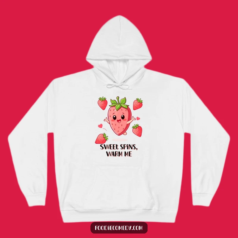 Cozy Funny Strawberry Twirl Hoodie: Warmth and Whimsy