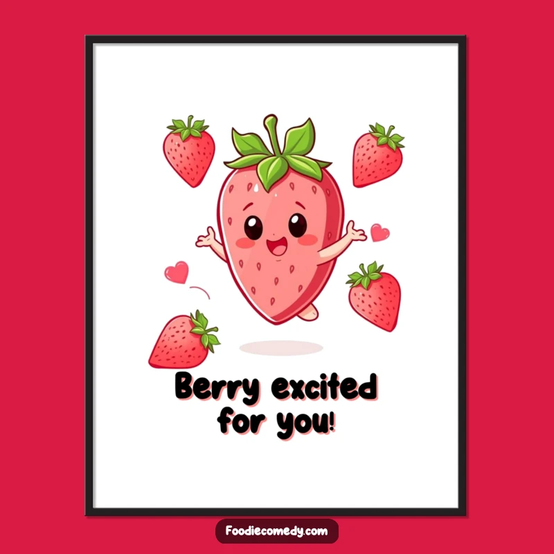 Funny Free Printable Strawberry Twirl Wall Art - Quirky Downloadable Decor