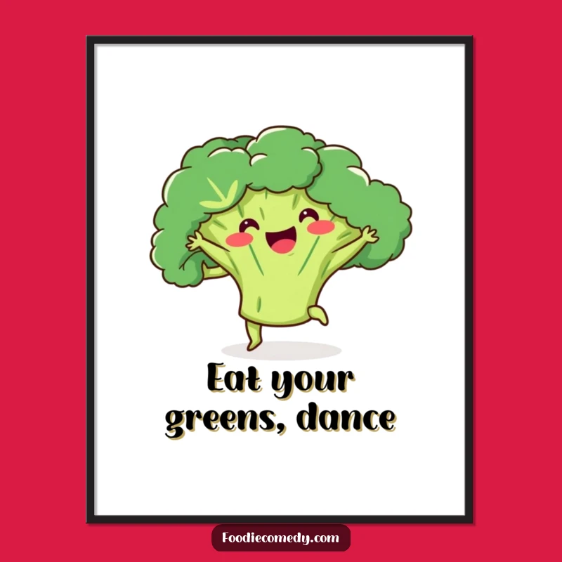 Free Printable Broccoli Dance Art - Funny Downloadable Wall Decor for Whimsical Charm!