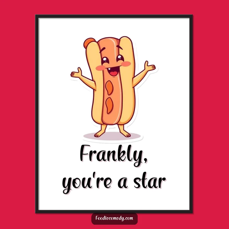 Free Printable Hot Dog Charleston Art: Funny Downloadable Wall Decor