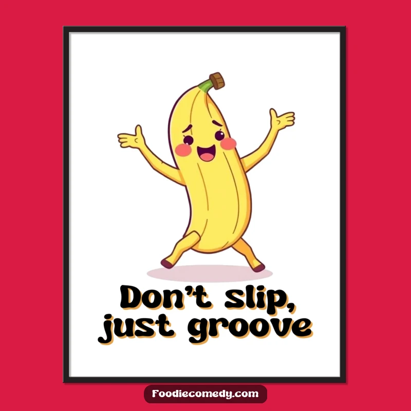 Free Printable Banana Peel Breakdance Art - Funny Downloadable Wall Decor for Playful Vibes!