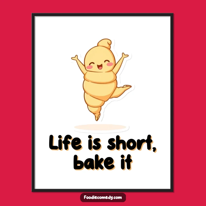 Free Printable Croissant Ballet Art: Funny Downloadable Wall Decor