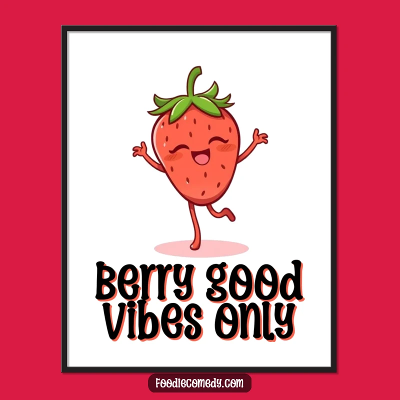 Free Printable Strawberry Wall Art: Funny Flamenco Dancer for Downloadable Decor