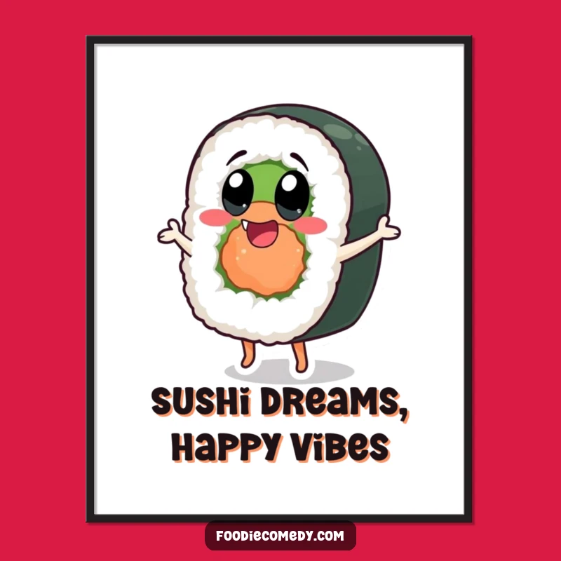 Free Printable Sushi Wall Art: Happy Dance Downloadable Decor
