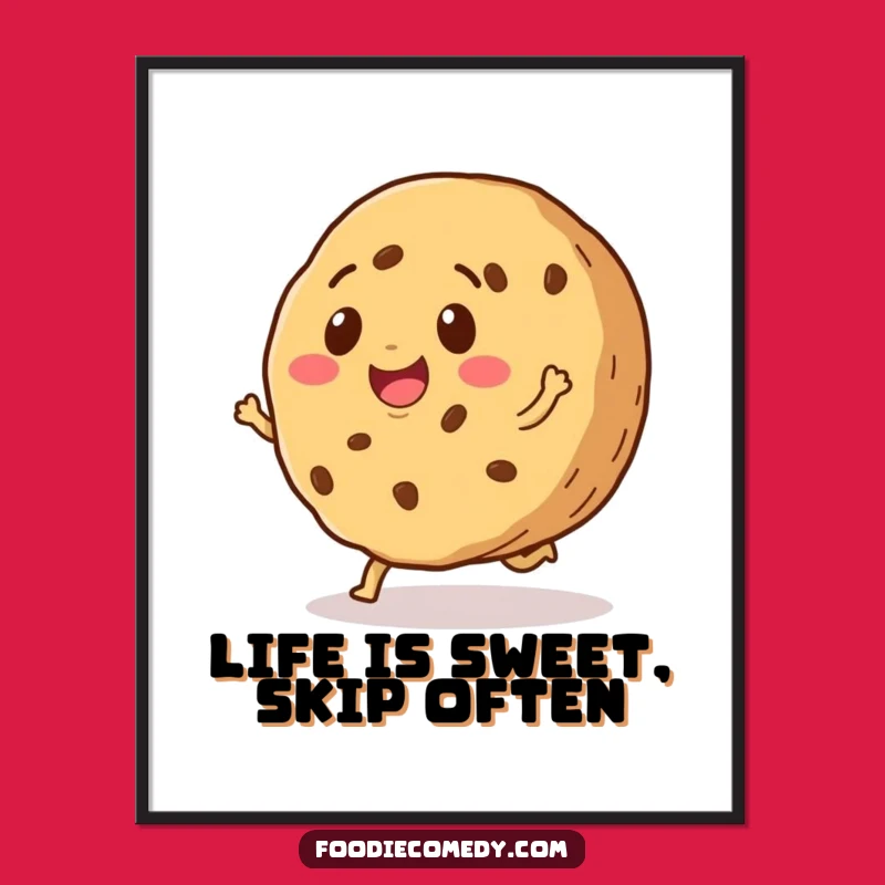 Free Printable Wall Art: Cheerful Cookie Skip Design, Hilarious Downloadable Art for Your Home!