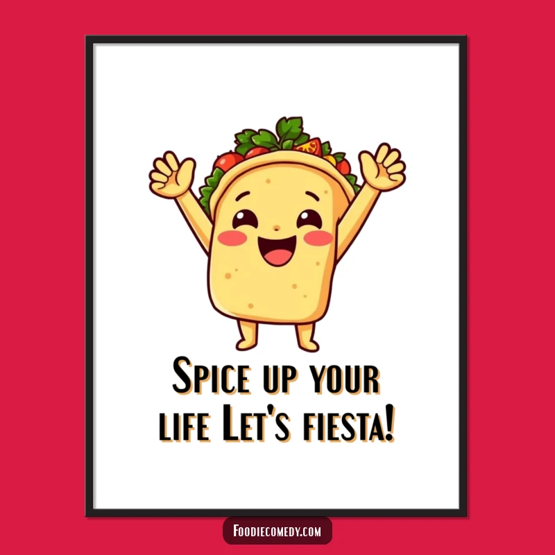 Free Printable Wall Art: Cheerful Taco Salsa Burst, Fun Downloadable Decor