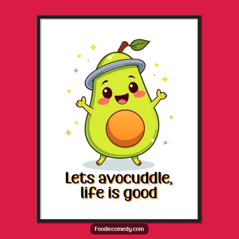 Funny Free Printable Wall Art: Disco Avocado Spin, Downloadable Decor