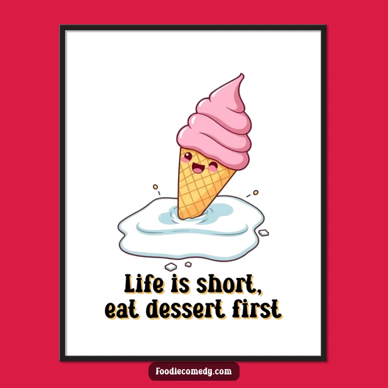 Funny Free Printable Wall Art: Ice Cream Cone Slides - Quirky Download
