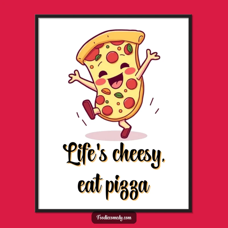 Funny Free Printable Wall Art: Pizza Breakdancing, Vibrant Downloadable Decor