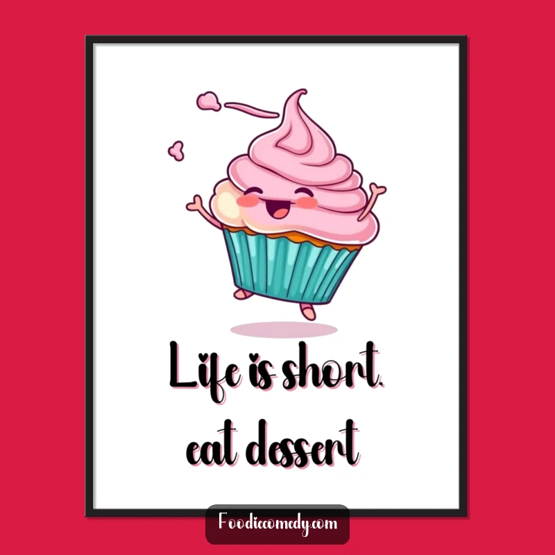 Funny Free Printable Wall Art: Twirling Cupcake Treat, Quirky Decor