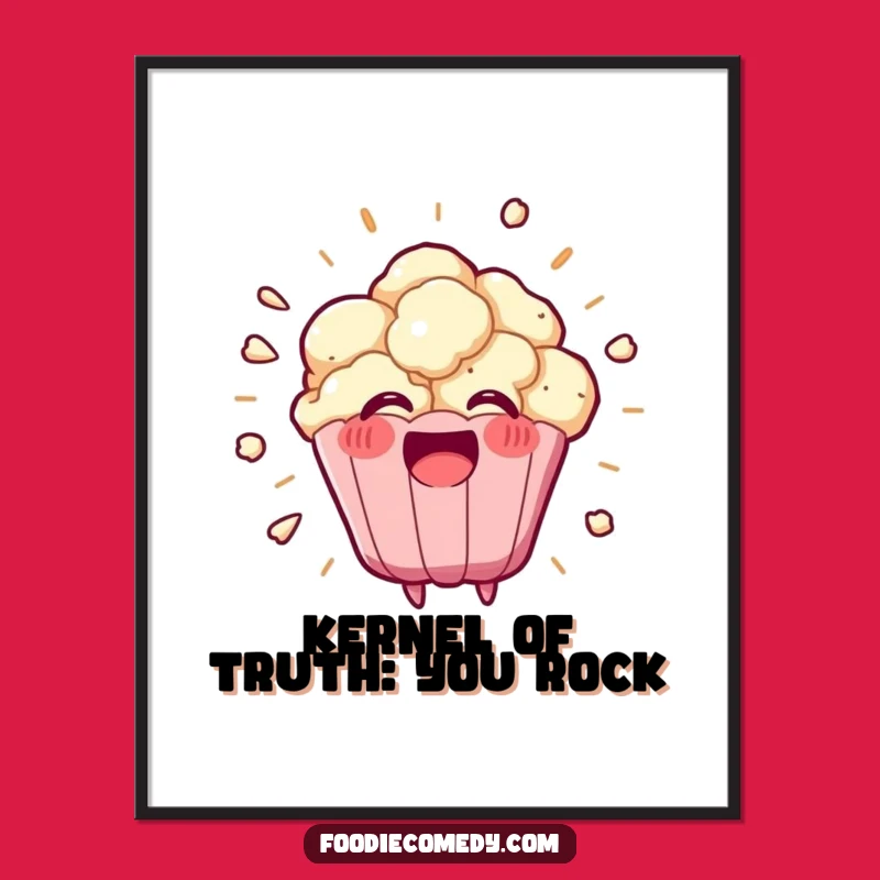 Funny Free Printable Popcorn Wall Art: Kawaii Explosion, Bursting Joy Downloadable Decor