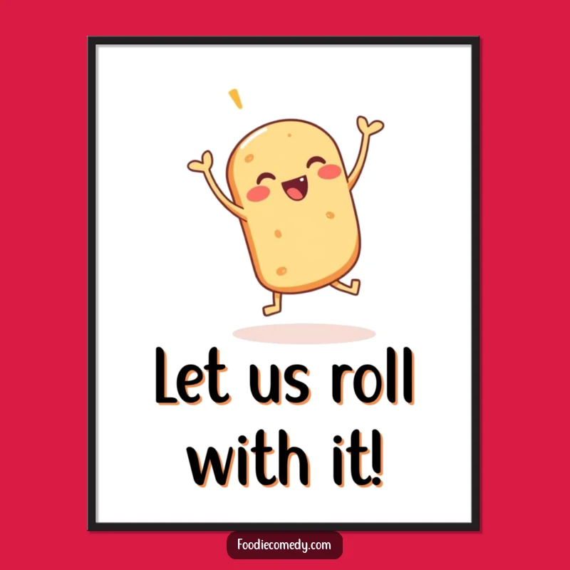 Free Printable Wall Art Bouncing Bread Roll Jig Funny Downloadable Decor