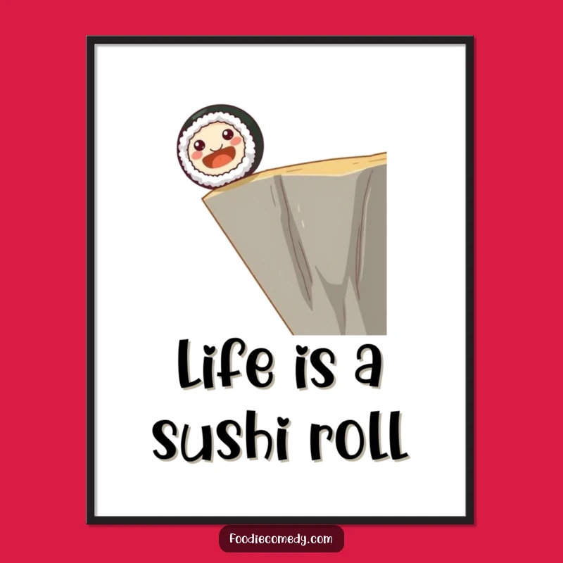 Free Printable Wall Art: Sushi Cliff Dive, Hilarious Downloadable Decor