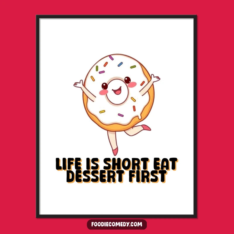 Free Printable Wall Art: Ballet Donut Pirouette Funny Foodie Downloadable Decor