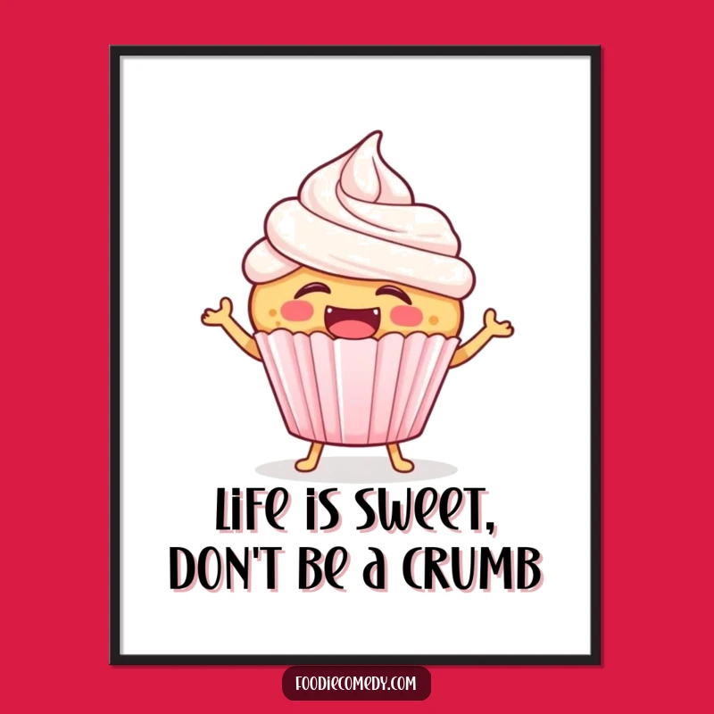Funny Free Printable Cupcake Wall Art: Laughing Treat Hops Downloadable Decor