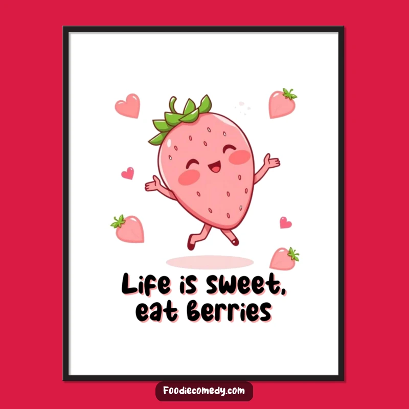 Funny Free Printable Wall Art: Strawberry Waltz Art Download
