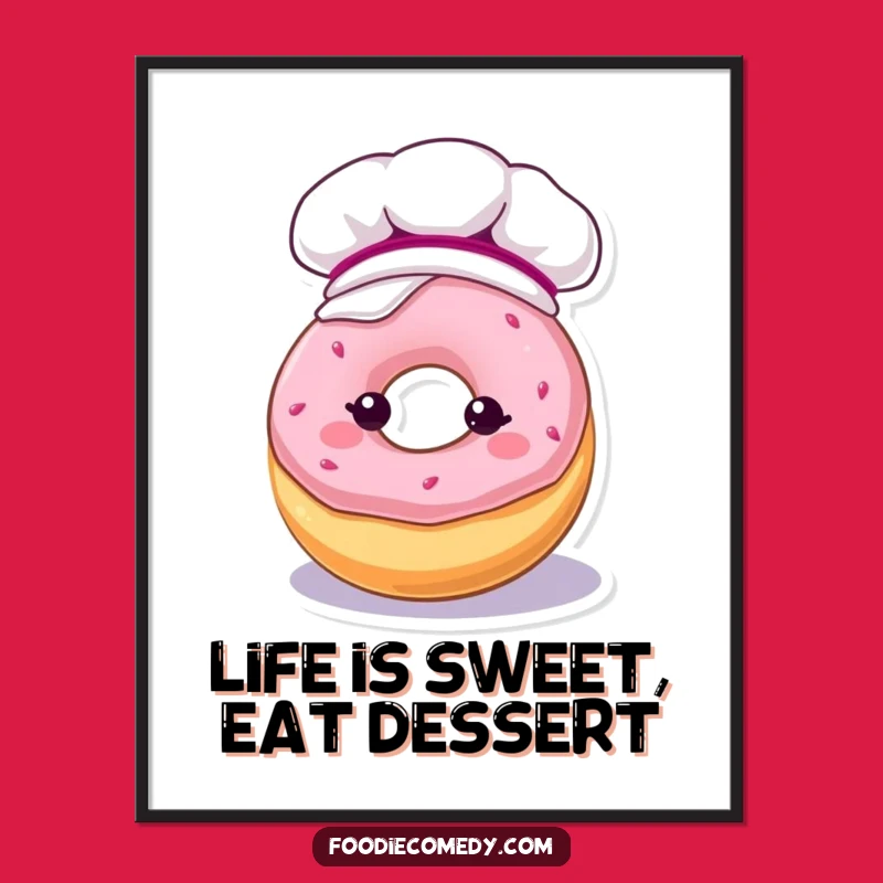 Free Printable Wall Art: Frosty Donut Delight - Sweet & Humorous Downloadable Decor!