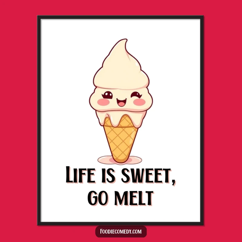 Funny Free Printable Wall Art: Melting Ice Cream Joy - Whimsical Downloadable Art for Sweet Spaces
