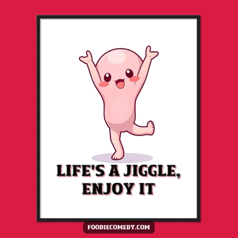 Funny Free Printable Wall Art: Wobbly Jelly Handstand Humorous Downloadable Decor