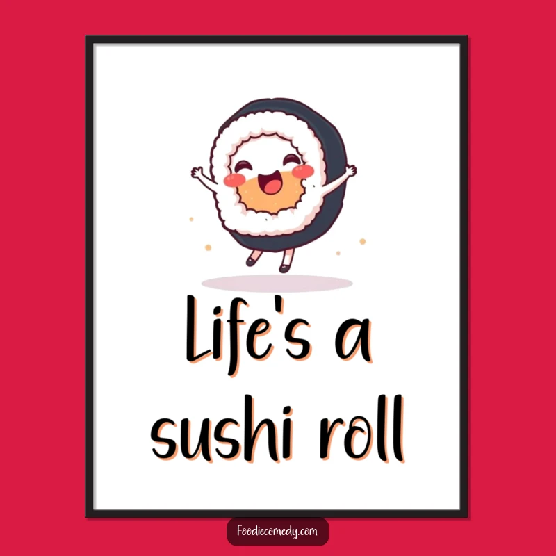 Free Printable Funny Sushi Ballet Wall Art - Whimsical & Humorous Downloadable Decor