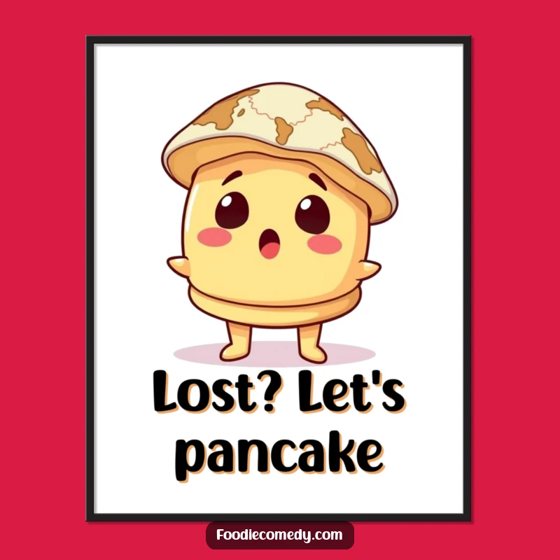 Funny Free Printable Wall Art: Pancake Map Hat Humorous Downloadable Decor