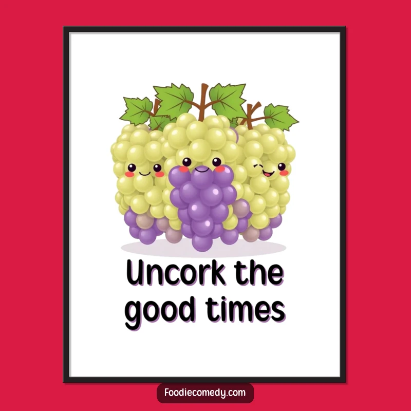 Free Printable Wall Art: Grape Conga Line, Festive Downloadable Decor, Fruit Party Art