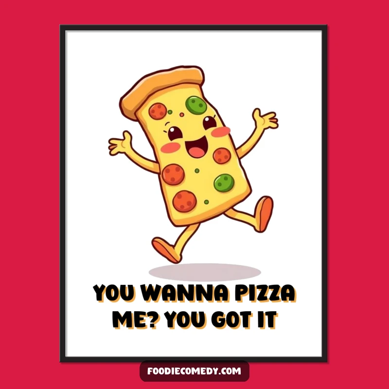 Free Printable Wall Art: Funny Dancing Pizza Slice Downloadable Decor for Food Lovers