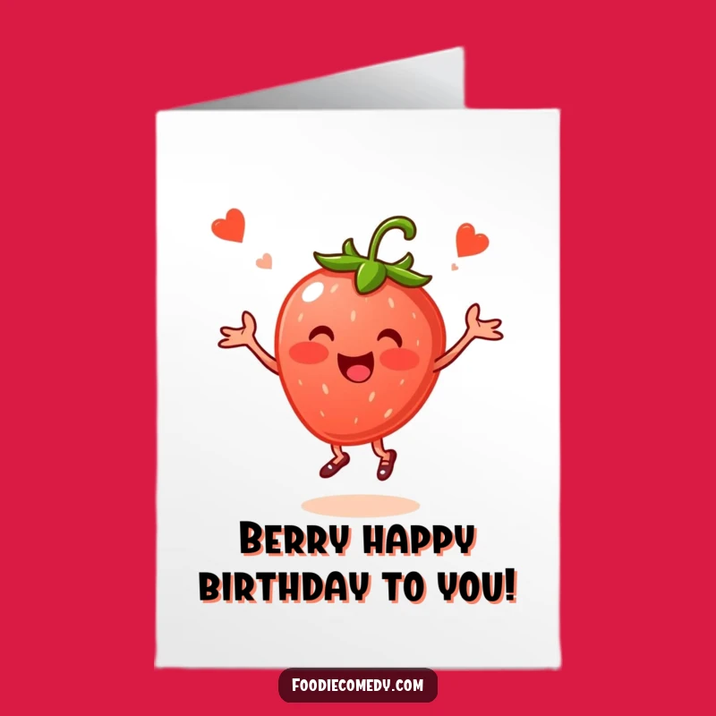 Free Printable Strawberry Dance Card - Cheerful Berry Downloadable Birthday Gift