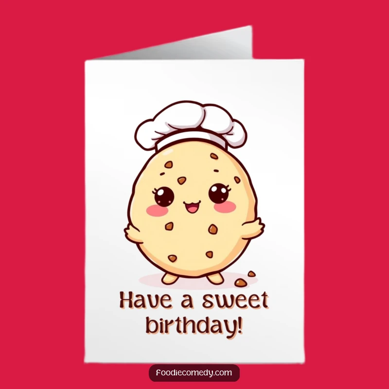 Free Printable Birthday Card: Chef Cookie, Tiny Crumbs, Funny Birthday Treat Download