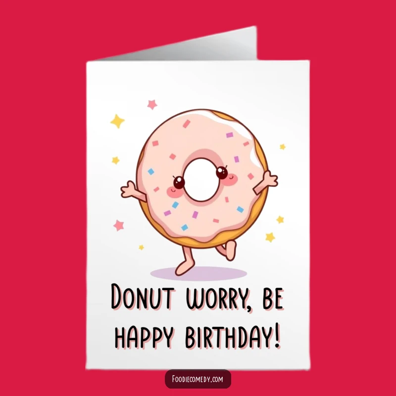 Free Printable Birthday Card Donut Disco: Funny Downloadable Gift for a Joyful Celebration