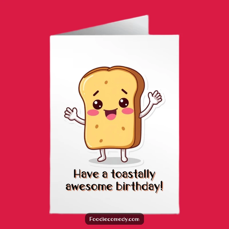 Free Printable Birthday Card: Waving Bread Loaf Fun, Downloadable Humorous Greeting
