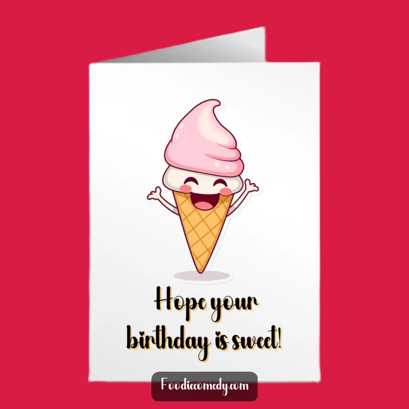 Free Printable Ice Cream Birthday Card: Laughing Cone, Funky Shimmy Downloadable