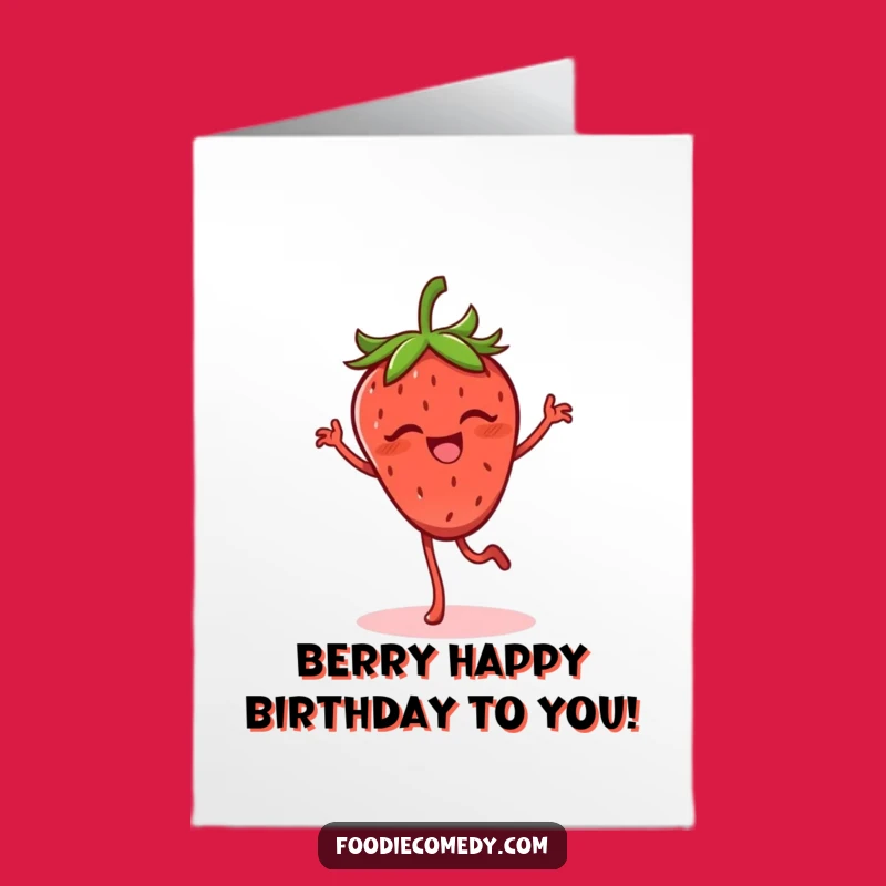 Free Printable Strawberry Birthday Card: Funny Flamenco for a Downloadable Gift