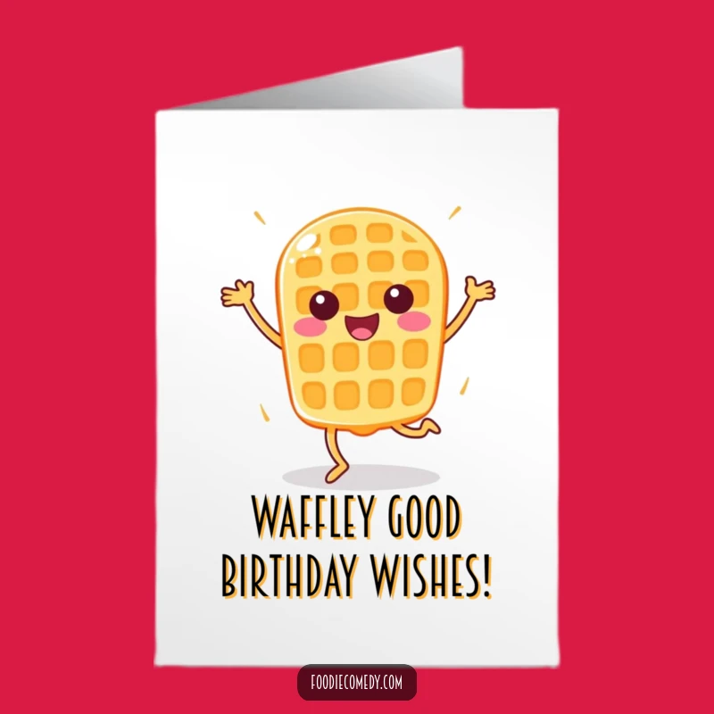 Free Printable Waffle Aerobics Card - Bouncy Breakfast Downloadable Birthday Gift