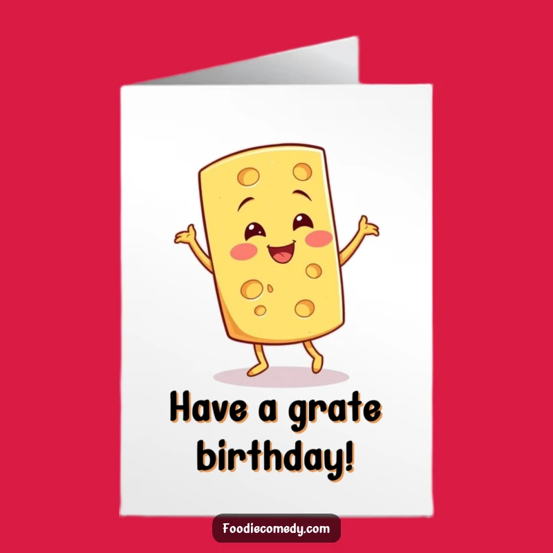 Free Printable Cheese Jig Card - Smiling Wedge Downloadable Birthday Gift