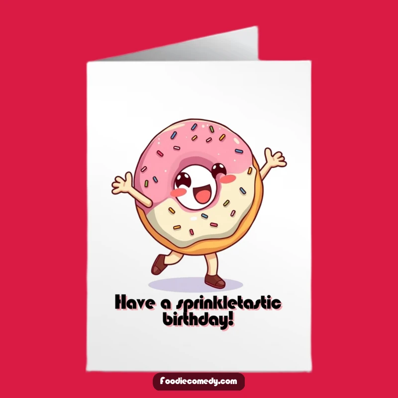 Free Printable Birthday Card: Donut Breakdance Fun - Downloadable Gift for a Sweet Celebration