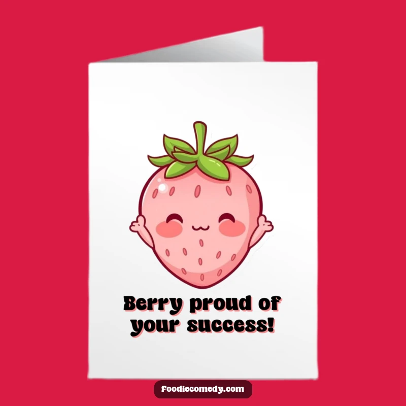 Free Printable Shy Strawberry Congrats Card - Humorous DIY Downloadable Gift