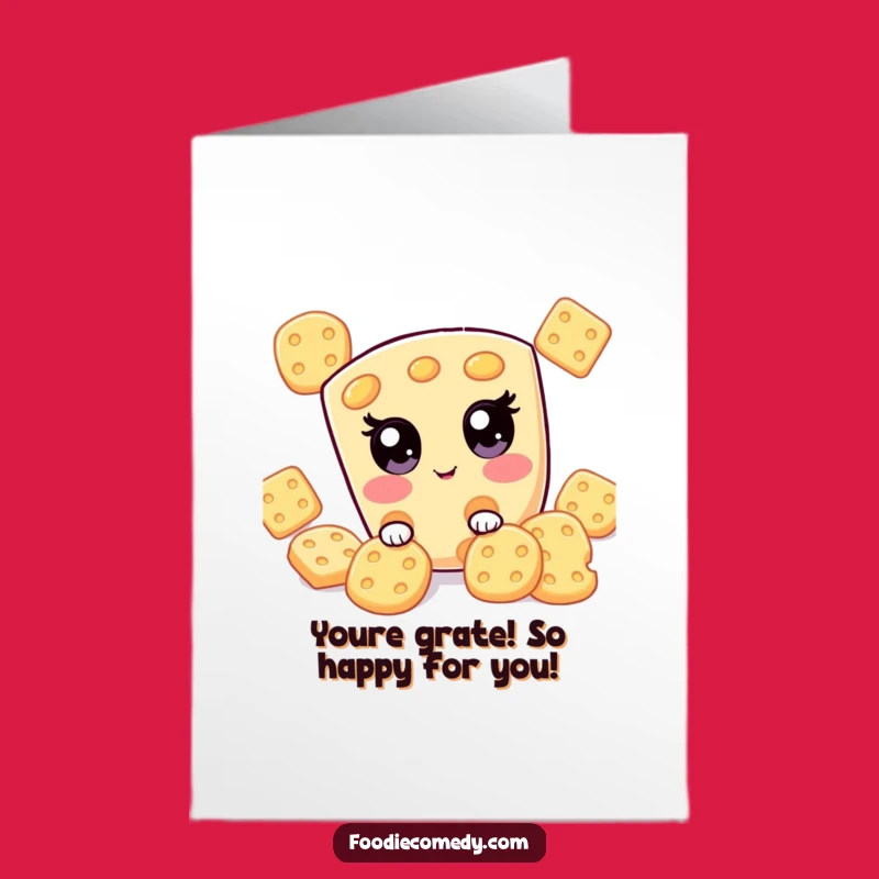 Free Printable Cheese Congratulations Card: Kawaii Slice, Downloadable Joyful Surprise