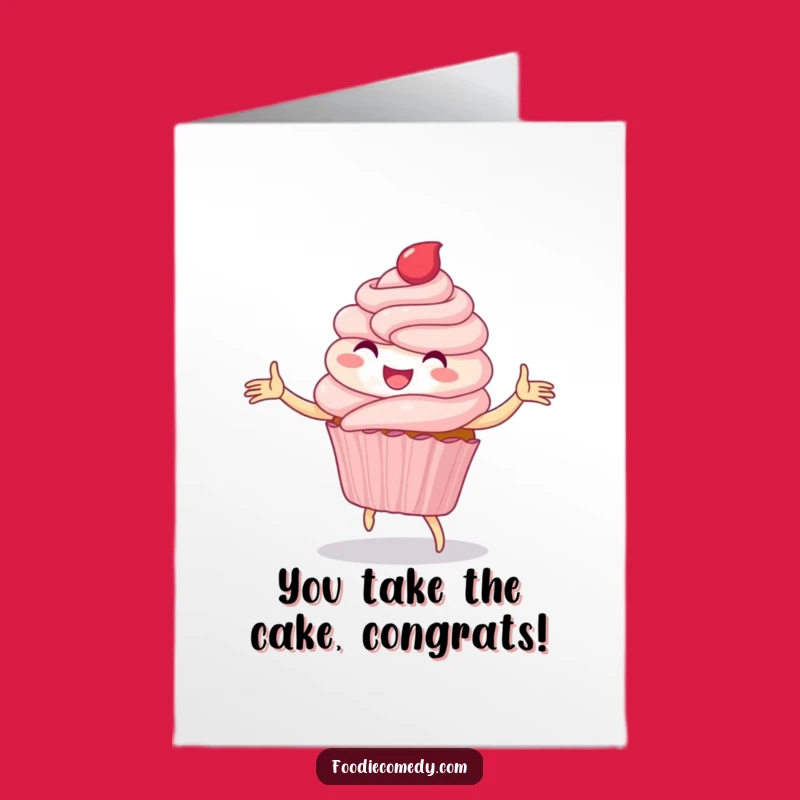 Free Printable Congrats Card: Dancing Cupcake, Perfect Downloadable Celebration!