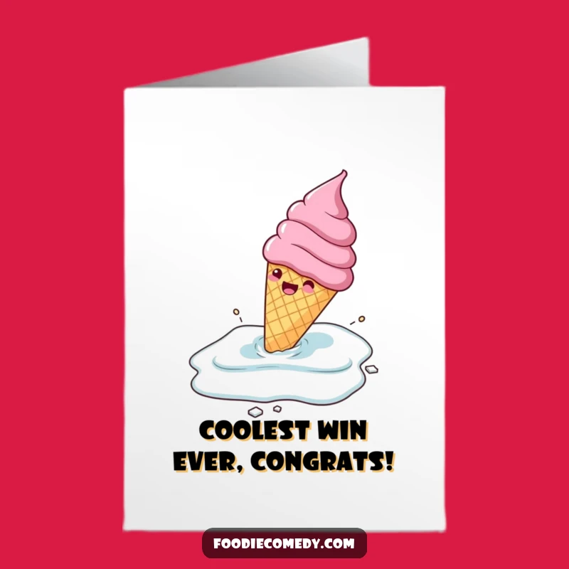 Free Printable Congrats Card: Ice Cream Cone Celebration - Downloadable Art